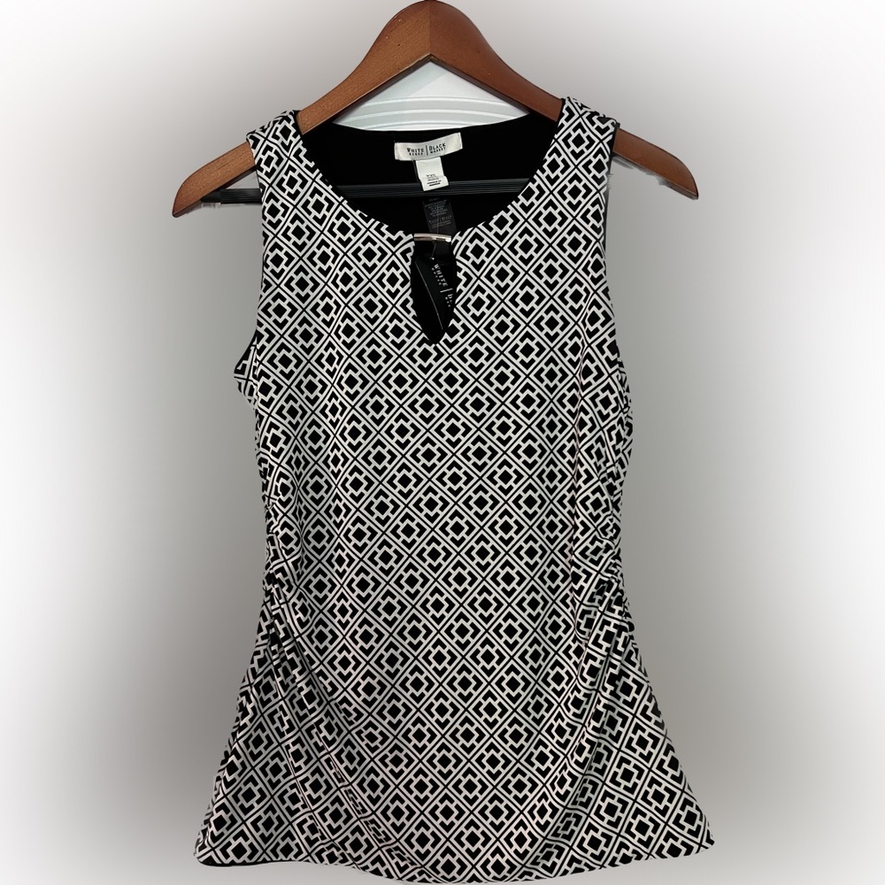 WHBM Black & White Sleeveless Top XXS